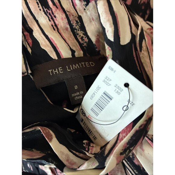 The Limited Womens Size 0 Halter Dress Black Multicolor Pleated Neckline - Picture 5 of 6